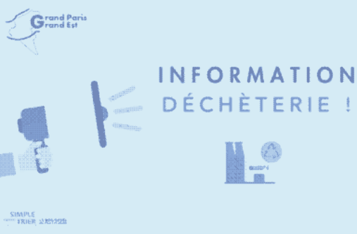 Un haut-parleur avec le texte Information déchèterie - Agrandir l'image, fenêtre modale