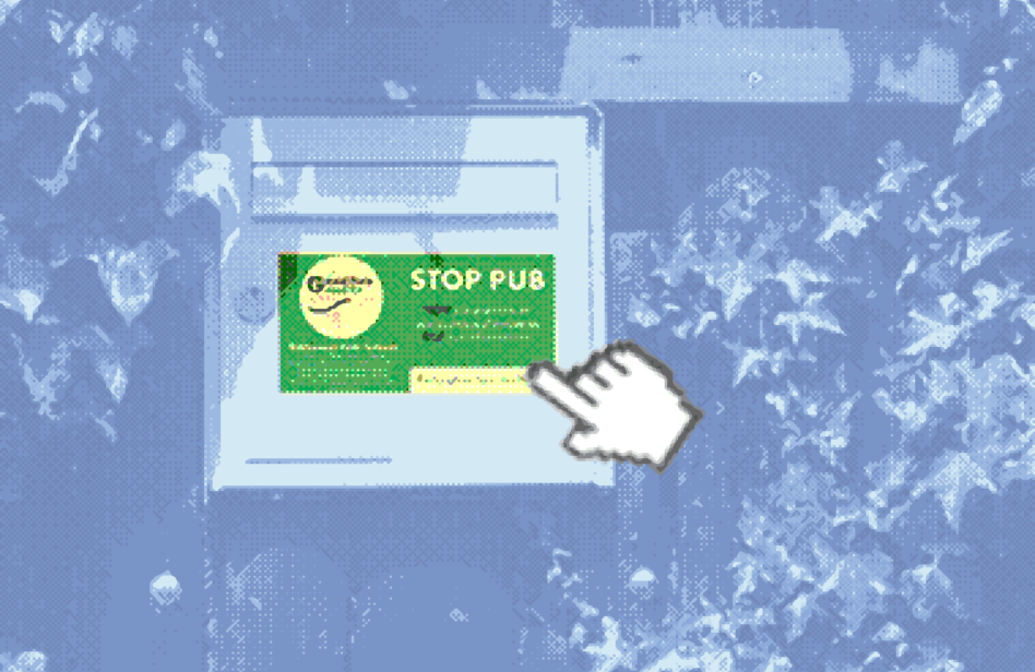 Boite aux lettres avec un autocollant "Stop pub"