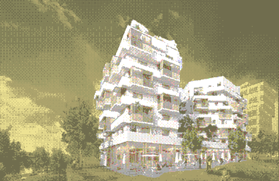 Perspective d'immeuble réalisé par un architecte