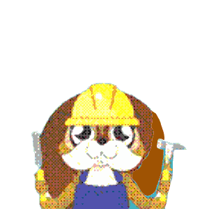 Eccureuil avec un casque de chantier